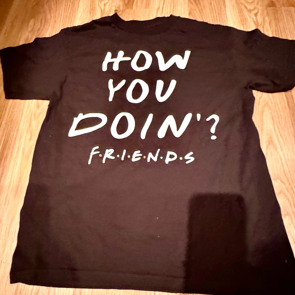 Friends How You Doin? Boys Black T-Shirt
